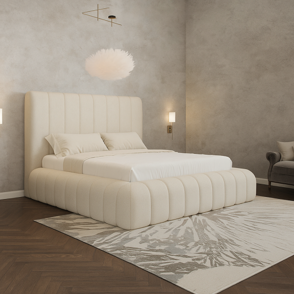 Denver Bubble Padded Teddy Fabric Storage Bed Frame