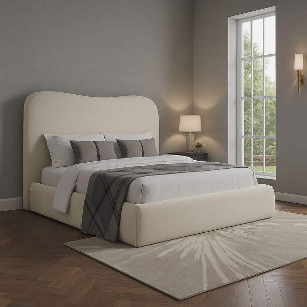 Texas Boucle Bubble Teddy Fabric Storage Bed Frame