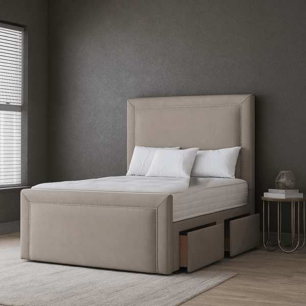Harper Velvet Divan Bed Available With Storage Options