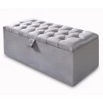 Patterned Upholstered Ottoman Storage Box