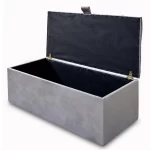 Patterned Upholstered Ottoman Storage Box - Image 2