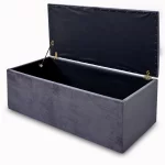 Panelled Upholstered Ottoman Storage Box - Image 2