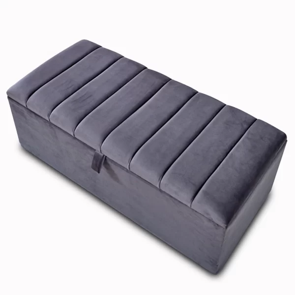 Panelled Upholstered Ottoman Storage Box